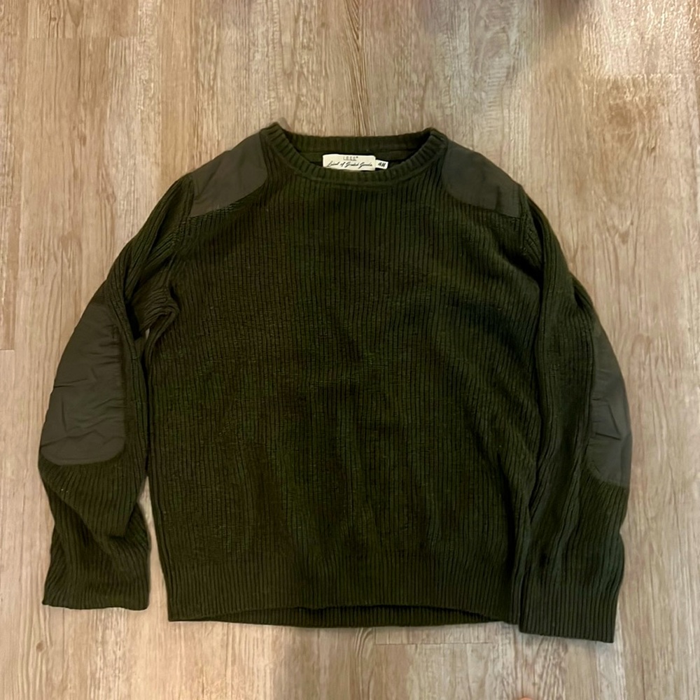 H&M sweater - military green with military styling
